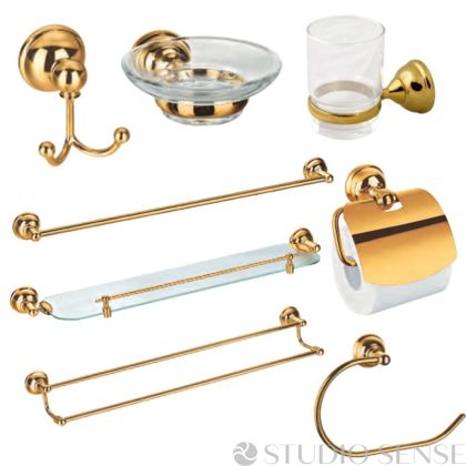 Златни аксесоари за баня Bella Gold 