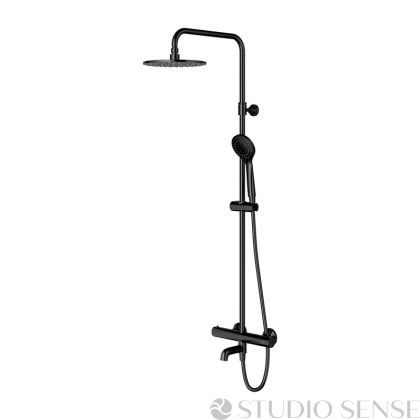 Y Black 250 Thermostatic Shower/Bath System