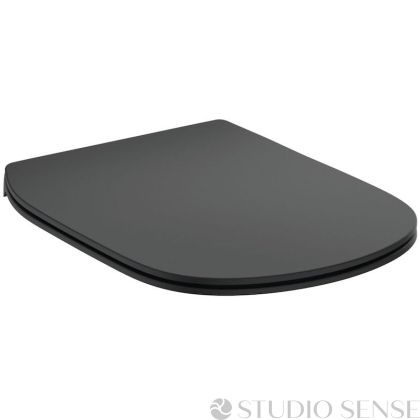 Tesi Slim Soft-Closing Black Matt Seat/Cover for Toilet
