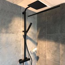 Черна душ-система с термостат Ergo-Q Black Matt