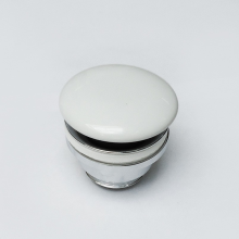 Горен сифон с порцеланова капачка за мивка без преливник 
