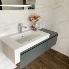 Модерен шкаф с мивка за баня Corso с чекмедже и плот от камък