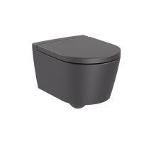 Конзолна тоалетна Inspira 48 ROUND Rimless Compact перлено оникс черно 