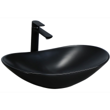 Мивка върху плот Royal 62 асиметрична форма, черен мат 