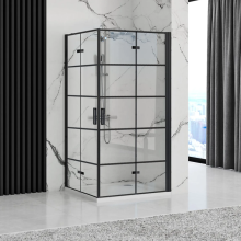 Molier Double Black Glass Shower Enclosure