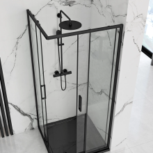 Rea Punto Black 80x80 Glass Shower Enclosure