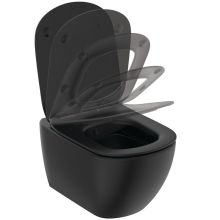Конзолна черна тоалетна чиния Tesi Black Silk 54 RimLS+ с вградено биде 