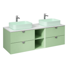 INFINITY 150 Silver Double Washbasin Cabinet