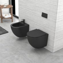 Конзолна тоалетна черен мат Milos 50 Rimless