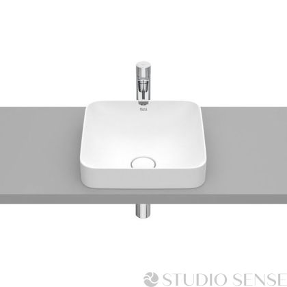  Inspira SQUARE 37 FINECERAMIC® Semi-recessed Washbasin White Matt