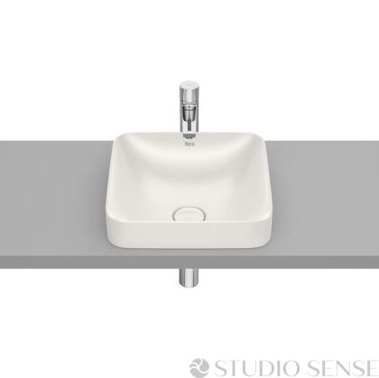  Inspira SQUARE 37 FINECERAMIC® Semi-recessed Washbasin Beige