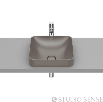  Inspira SQUARE 37 FINECERAMIC® Semi-recessed Washbasin Coffee