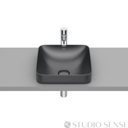  Inspira SQUARE 37 FINECERAMIC® Semi-recessed Washbasin Onyx 