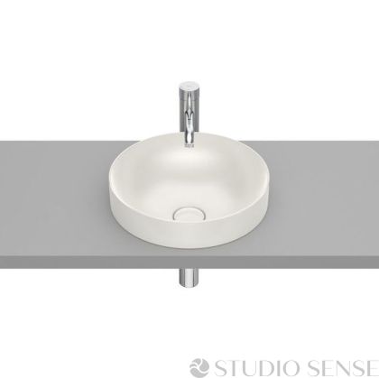  Inspira ROUND 37 FINECERAMIC® Semi-recessed Washbasin Beige