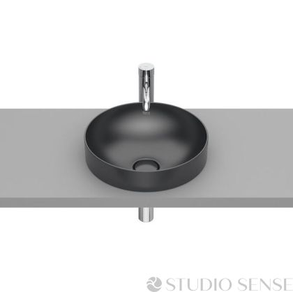  Inspira ROUND 37 FINECERAMIC® Semi-recessed Washbasin Onyx