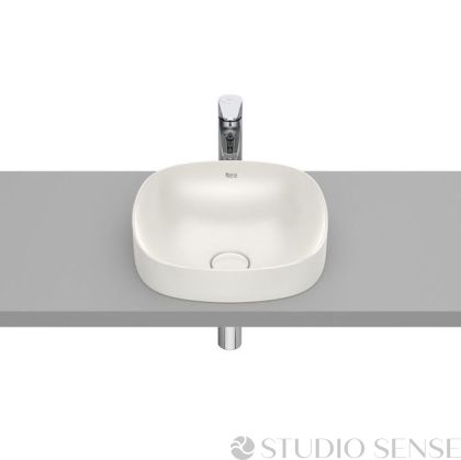  Inspira ROUND 37 FINECERAMIC® Semi-recessed Washbasin Beige