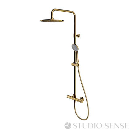Y Yellow Gold 250 Thermostatic Shower System