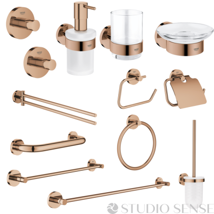 Essentials Warm Sunset Bathroom Accessories Rose Gold
