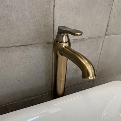 Бронз висок ретро смесител за мивка за баня Art Deco 