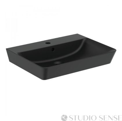 Черна мивка за баня Connect Air Cube 60 Silk Black 