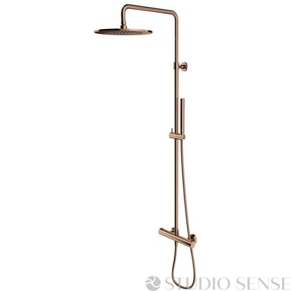 Y Copper Rose Gold Lux 250 Thermostatic Shower System