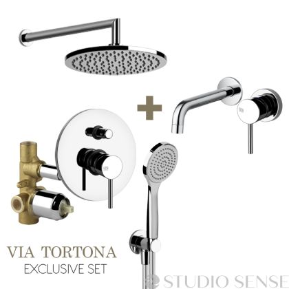 Комплект вграден душ+смесител за мивка Via Tortona Exclusive 