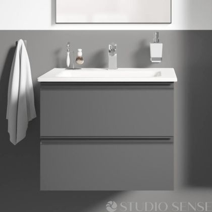 Шкаф за баня Connect E 60 златен антрацит, с мивка 