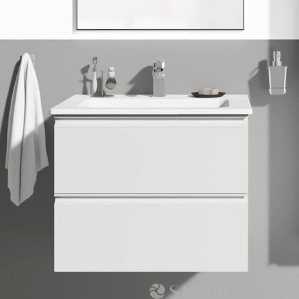 Шкаф за баня Connect E 60 златен бял гланц, с мивка 