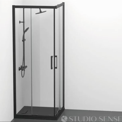 IS Connect 2 Black Glass Shower Enclosure