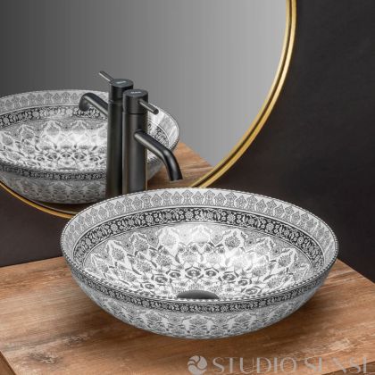 Arte Dark 40 Grey Sit-on Washbasin
