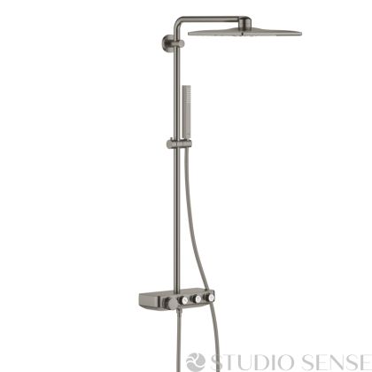 SmartControl Euphoria 310 Cube Duo Brushed Hard Graphite Thermostatic Shower Set