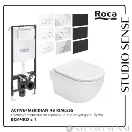 Meridian 48 Compact Rimless Hung Toilet Installation Set