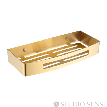 UNI Modern Brushed Yellow Gold Cosmetic Basket/Shelf