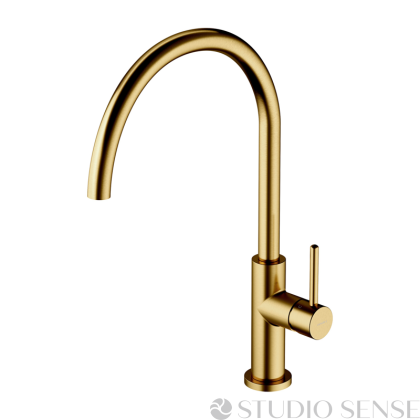 Y Brushed Gold Single Lever Kitchen Mixer