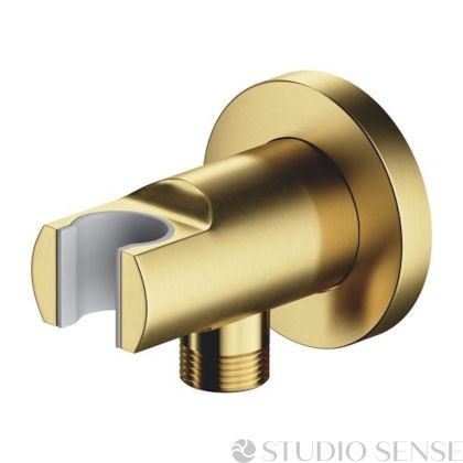  UNI R Brushed Brass Shower Connection Holder