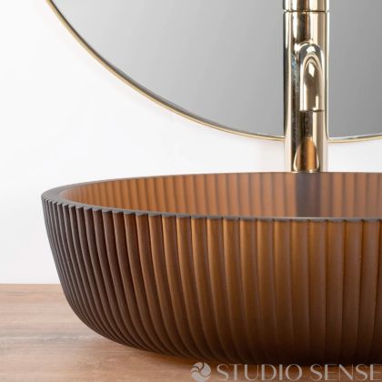 Jodi Cristal 36 Brown Sit-on Glass Washbasin