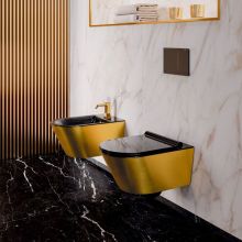 Hung Toilet Gold Black newflush™