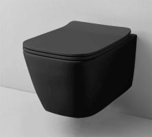 Черна тоалетна чиния A16 Rimless 