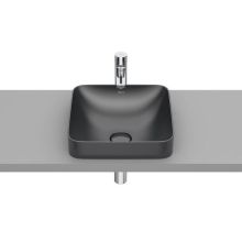  Inspira SQUARE 37 FINECERAMIC® Semi-recessed Washbasin Onyx 