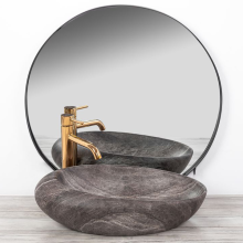 Roxy Stone Dark Grey 49 Sit-on Washbasin