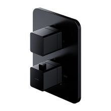 Parma Square Slim 20 BL Thermostatic Black Concealed Shower Set