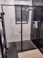 Linea Nero Glass Shower Wall