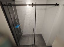 Multislide S Nero Glass Shower Wall