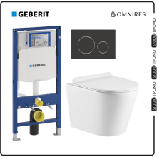 Tampa Slim Rimless Hung Toilet and Geberit Concealed Element Allin1 Set