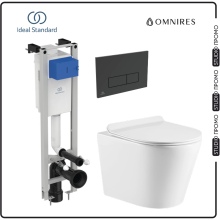 Tampa Slim Rimless Hung Toilet and Prosys ECO Concealed Element Allin1 Set