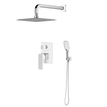 Parma White Square Slim 20 WH Concealed Shower System