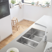 Кухненска мивка K700U с две корита, 76х45