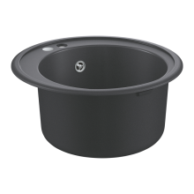Гранитна композитна черна мивка за кухня K200, кръгла ∅ 51 см 