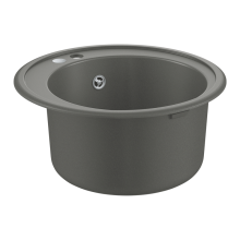 Гранитна композитна сива мивка за кухня K200, кръгла ∅ 51 см 