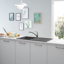 Гранитна композитна черна мивка за кухня K400 100х50
